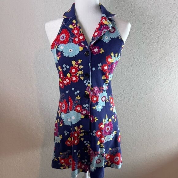 Modcloth Upstate for the Weekend Multicolor Floral Halter Dress Size M - Picture 1 of 10